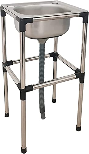 Stainless Steel Utility Sink, Drainboard Commercial Sink, Commercial Grade Laundry Tub Culinary Sink For Outdoor, Indoor, Garage, Kitchen, Laundry/Utility Room ( Color : Without Faucet , Size : 59*44* #TOP3