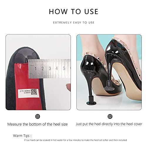 Image of High Heel Protectors- Heel Stoppers Heel Repair Caps Covers for Walking on Grass and Uneven Road Heel Cover Cups Perfect for Wedding Outdoor Events
