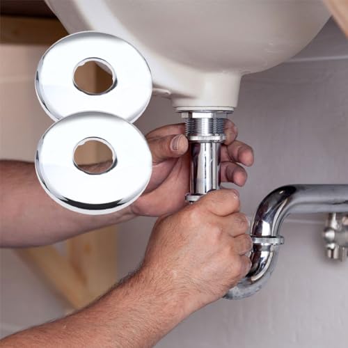 Edelstahl Verchromt Rosette,Wasserhahn Hahnrosette Edelstahl,Wasserhahn Rosette,Wasserhahn Abdeckung,Wasserhahn-Abdeckkappe,Verwendet für Rohr,Duschplatten,Innendurchmesser 26 mm,4 Stück