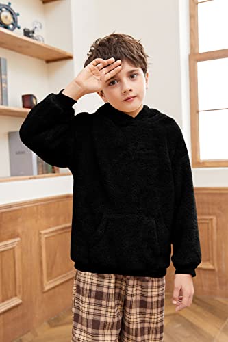 Image of Makkrom Boys Girls Sherpa Hoodies Fleece Hoodie Pullover Outfits for Kids