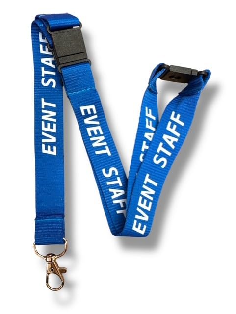 PAC Supplies Global Event Staff Lanyard With 3 Point (Triple) Safety Breakaway (5, Blue)