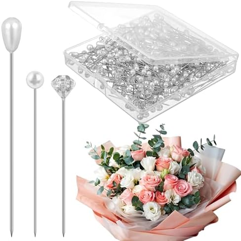 300 PCS Corsage Boutonniere Pins, 3 Styles Straight Teardrop Pear...