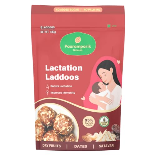 Image of Paaramparik - Lactation Ladoo - Satavari, Saunf, Methi - Enhances Breast Milk Production for Nursing Mothers - Lactation Supplement Supports Postpartum Healing - 180 gms