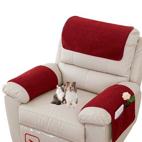 Armrest Covers for Recliner set of 3 Couch Arm Covers with Pockets for Sofa