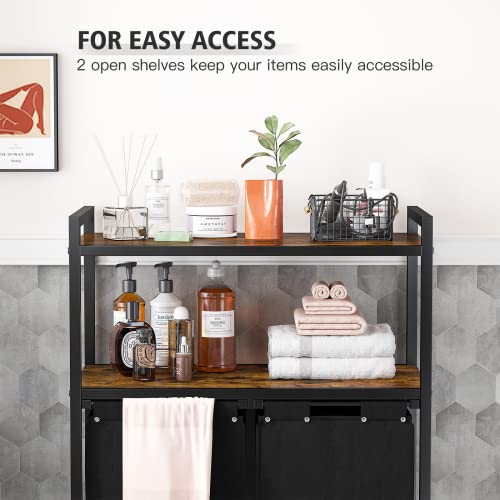 Enhomee Laundry Basket 112L Double Laundry Hamper With Shelf Laundry Sorter 2 Section Dirty Clothes Hampers For Laundry Room Waterproof Large Laundry Bags Wide Desktop Black #TOP4