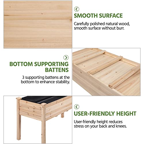Image of Yaheetech 2pcs Raised Garden Bed 48x24x30in Elevated Wooden Horticulture Planter Box with Legs Standing Growing Bed for Gardening /Backyard /Patio /Balcony, Wood