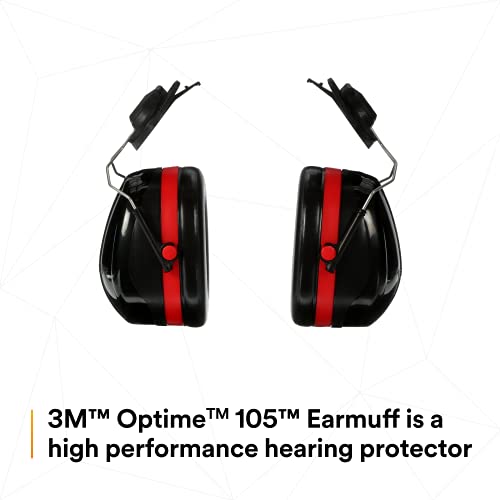 Image of 3M PELTOR Hearing Protection Optime 105 Earmuffs, E-A-Rfit Compatible, Assembly, Sanding, Grinding
