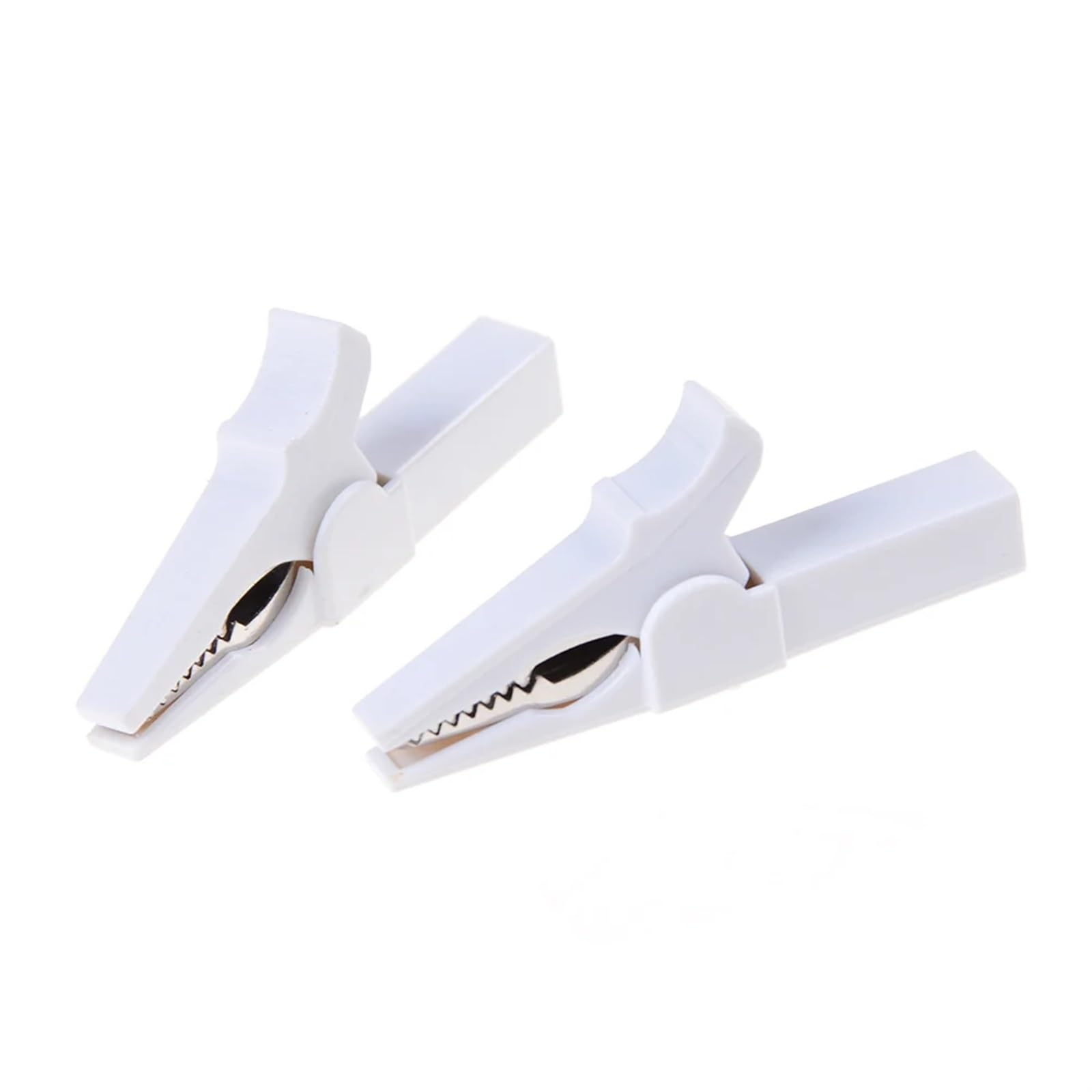 Crocodile Clips 2PCS Battery Test Clip 55MM HV Alligator for Banana Plug 4mm Multimeter Pen Cable Probes Crocodile(2PCS White)