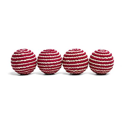 NIKKY HOME Decorative Ball Bowl Fillers Dining Coffee Table Centerpiece Red Set of 4