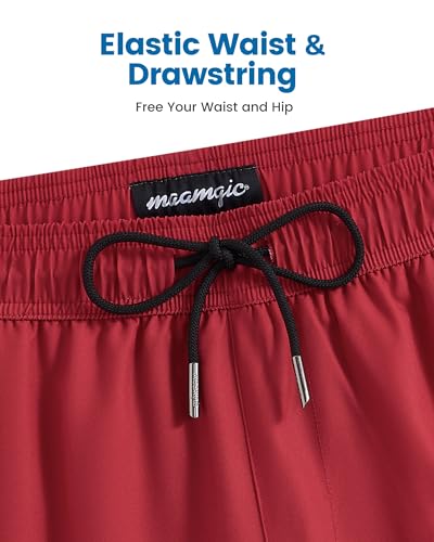 Image of maamgic Mens Swim Trunks with Compression Liner 5 Inch, Quick Dry Bathing Suit with Zipper Pockets, No-Chafing Swim Shorts