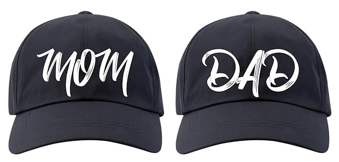 Matching Mom and Dad Caps, Black Cotton, Adjustable Casual Hats-image-42