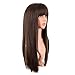 MapofBeauty 24 Inch/60 cm Long Straight Synthetic Hair Heat Resistant Party Cosplay Wig (Brown)