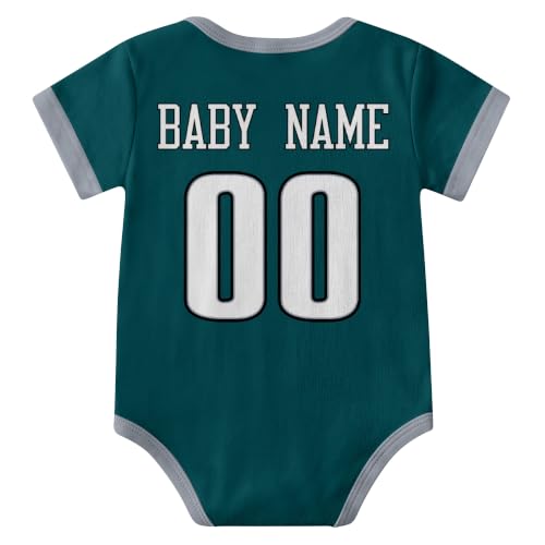 Image of KREDE Baby Clothes Custom Short Sleeves for Baby Boy Gifts | Custom Bodysuit with Number Name Gifts for Baby