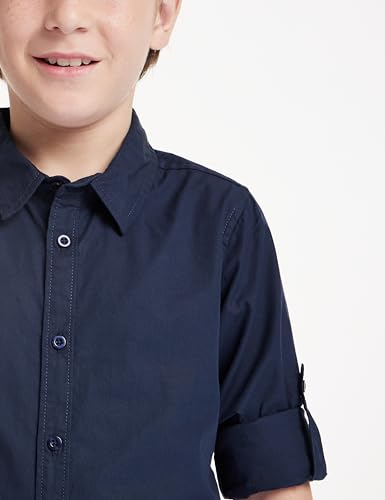 Image of Amazon Brand-Symbol Boy's Cotton Regular Shirt (Symaw22Shr02 Navy 2 6-7 Years)