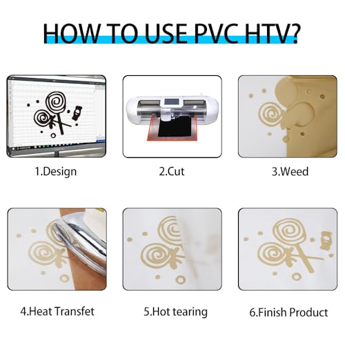 Image of guangyintong Soil Golden Heat Transfer Vinyl HTV Rolls, 12 inch x 8ft Soil Golden Iron on Vinyl for T-Shirts Glossy Surface HTV Vinyl for All Cutter Machines Easy to Cut & Weed for Heat Vinyl Design