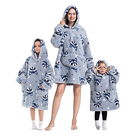 Mubineo Oversized Hoodie Blanket Wearable Blanket Sweatshirt Plush Warm and Cozy Top HOodie for Women and Men Fleece Blanket with Sleeves and Giant Pocket(#K, Adult, One Size) Cover