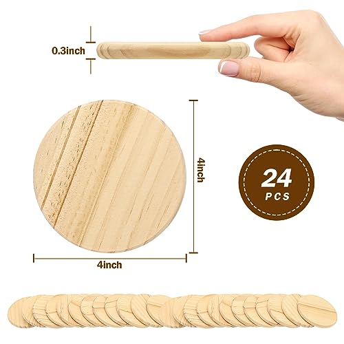 24 Pack Unfinished Wood Coasters - Image 2