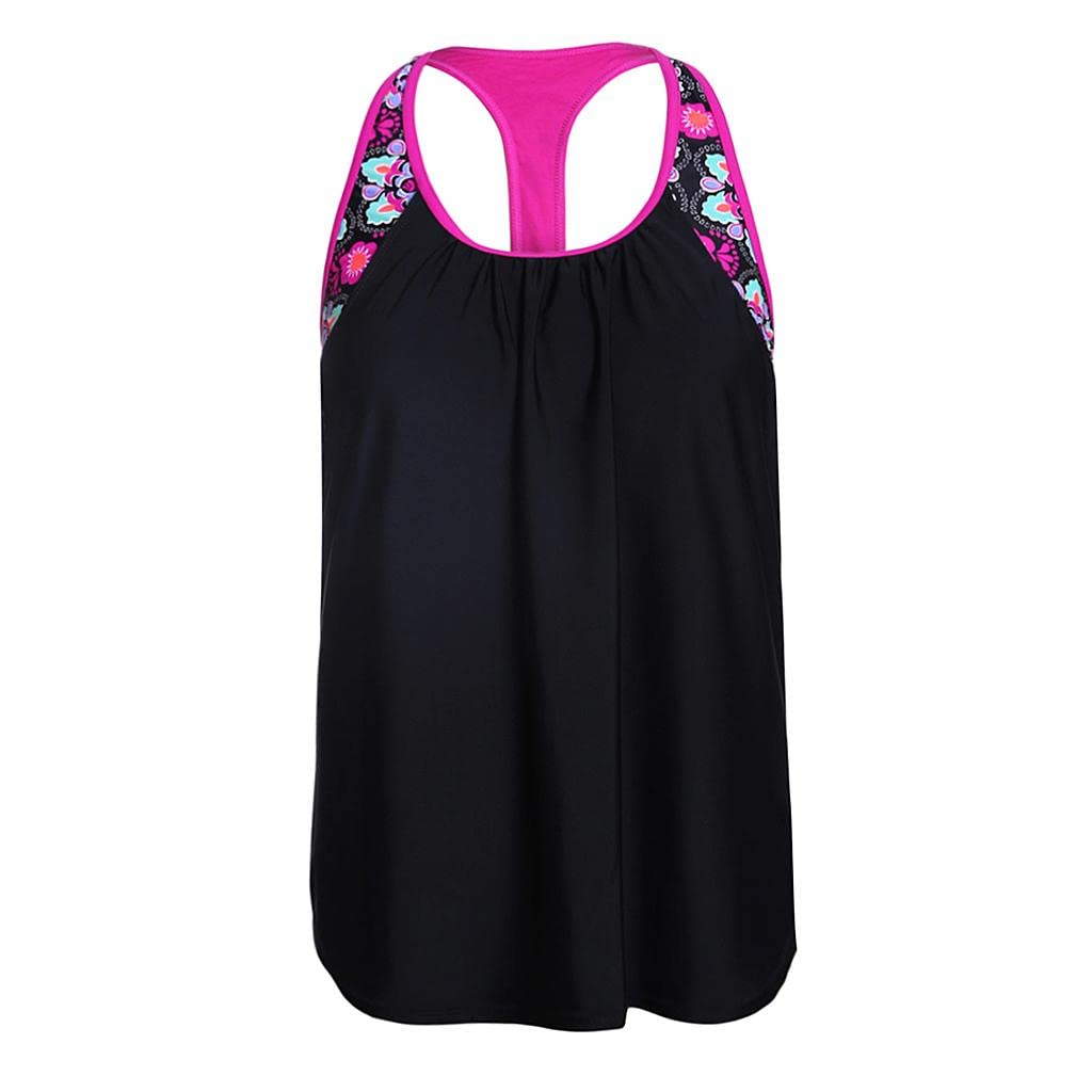 Women Modest Tank Top Swimwear Floral T Back Vest Tankini Tops M Black | Clothing, Shoes & Accessories | Womens Clothing | Swimwear-image-45