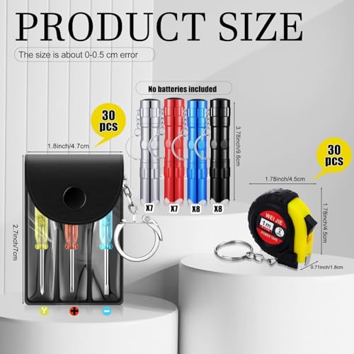 Mini tournevis LED Quelay rétractable avec ruban de mesure intégré - 3