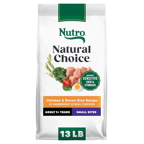 Nutro Natural Choice Small Bites Dry Dog Food, Adult Dog Food Dry Chicken and Brown Rice Recipe, 13 lbs.