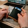 Andar Leather Slim Wallet, Minimalist Front Pocket RFID Blocking Card Holder Made of Full Grain Leather - The Scout (Black)