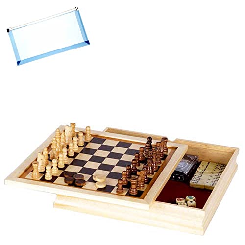 6 en 1 Juegos de Mesa: Ajedrez, Damas, Backgammon, Dominó miniatura 1