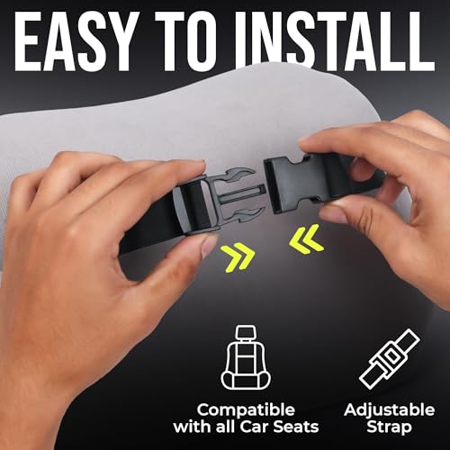 Image of CAR101 Orthopedic Memory Foam Backrest & Neckrest - Combo | Removable Breathable Mesh Covers | Ergonomic Lumbar & Cervical Support Cushion | Adjustable Straps for Secure Fit