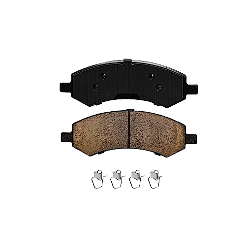 Image of Detroit Axle - Brake Kit for 2006 2008 Dodge Ram 1500, 2007-2009 Durango Chrysler Aspen, Front Ceramic Brake Pads w /Hardware Rear Semi-metallic Brake Shoes Replacement