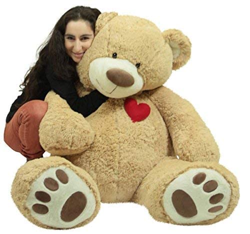 Giant 5 Foot Teddy Bear 60 Inch Soft Plush Animal, Heart On Chest To Express Love For Valentine's Day Or Any Day #TOP2
