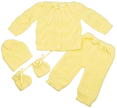 BABY Crochet Outfit Set Newborn Clothe Boys Girls Warm Winter Beautiful Clothing 4 Pieces