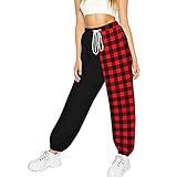 Jogginghose Trainingshose Relaxhose Damen Jogger Sweathose Zweifarbig Baumwollmix (Color : B, Size : M)