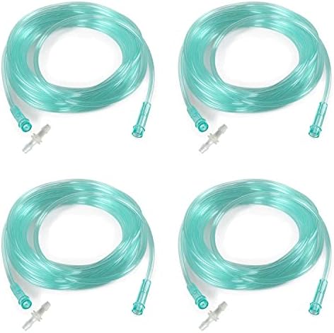 4 Pack Oxygen Tubing - Each Length 16.4 Feet - Premium Green Crush Resistant Oxygen Tubes