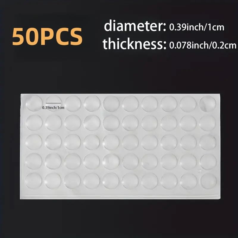 50PCS Adhesive Silicone Clear Dome Cylindrical Noise Reduction Mats for Furniture, Floor and Wall - Anti - Collision, Durable, Transparent