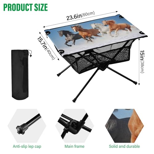 Mesa Plegable SDMKA para Camping, Playa y Picnic - Mesa Lateral Portátil con Bolsa Durable miniatura 3