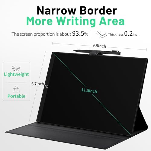 Image of LCD Writing Tablet for Adults: 11.5 inch Full Screen with Tablet Case Hall Switch Digital Notepad Reusable Erasable Electronic Drawing Tablet Black