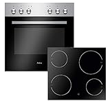 ignis herdplatte einbauen  Einbauherd Set  Backofen mit Grill und Umluft  Rahmenloses Glaskeramik Kochfeld mit Zweikreis und Bräterzone  Timer  Steam Clean (933 041 E)