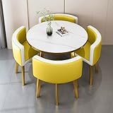 Combinaison table et chaise : les coins arrondis de la table sont anti-collision, avec un facteur de sécurité élevé. Bureau en imitation marbre E1 haute densité, l'épaisseur de la table est de 25 mm, épais et solide, forte capacité de charge, sans odeur particulière, facile à nettoyer.