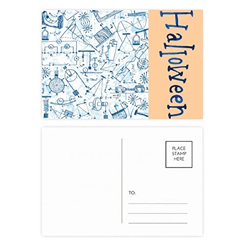 Cartes postales Halloween bleu lot de 20 à offrir pour remercier
