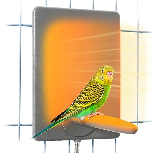 PetTemp Heated Perch & Snuggle Panel Set, 2-in-1 Bird Heater Combo, ABS Chew-Proof Bird Cage Warmer & Heating Pad for Small and Medium Birds Like Parakeets, Cockatiels, Lovebirds, 10W + 2.5W