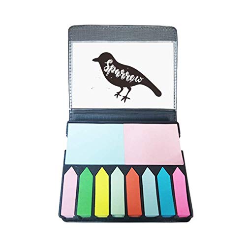 Marque-page animal Sparrow noir et blanc en boîte cadeau pour lecture