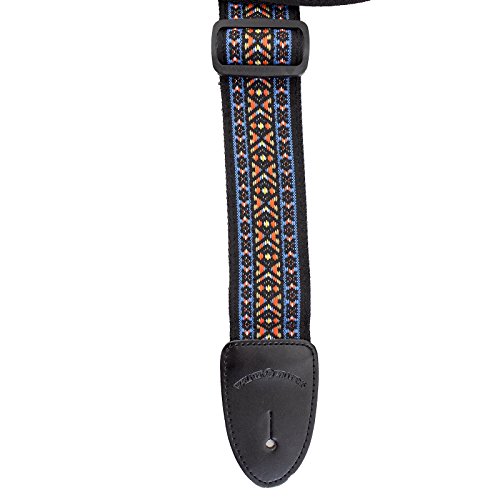 Walker & Williams H-18 Série vintage style 60 ‘s Hootenany Sangle Bleu et orange - Les Beatles, Paul McCartney, John Lennon, RIngo Starr, George Harrison Walker & Williams H-18 Série vintage style 60 's Hootenany Sangle Bleu et orange – Image 6