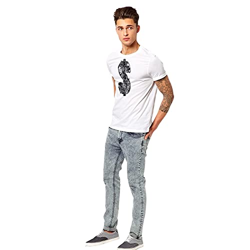 Image of THE NXT GEN Dollar Printed Short Sleeve Unisex Oversized T Shirt Casual Wear Round Neck White