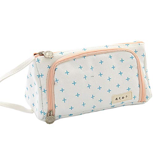 Preisvergleich Produktbild Tukistore Grosse Kapazität Federmäppchen Multifunktions Leinwand Federmappe Studenten Mäppchen schuletui Schulmäppchen Kinder Reißverschluss Mäppchen Pencil Case