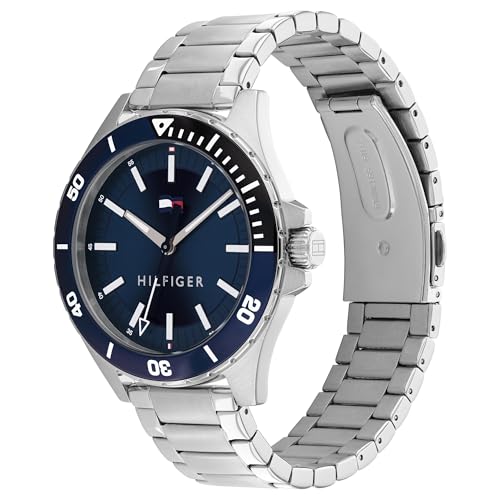 Image of Tommy Hilfiger Analog Navy Dial Stainless Steel Strap Watch for Men