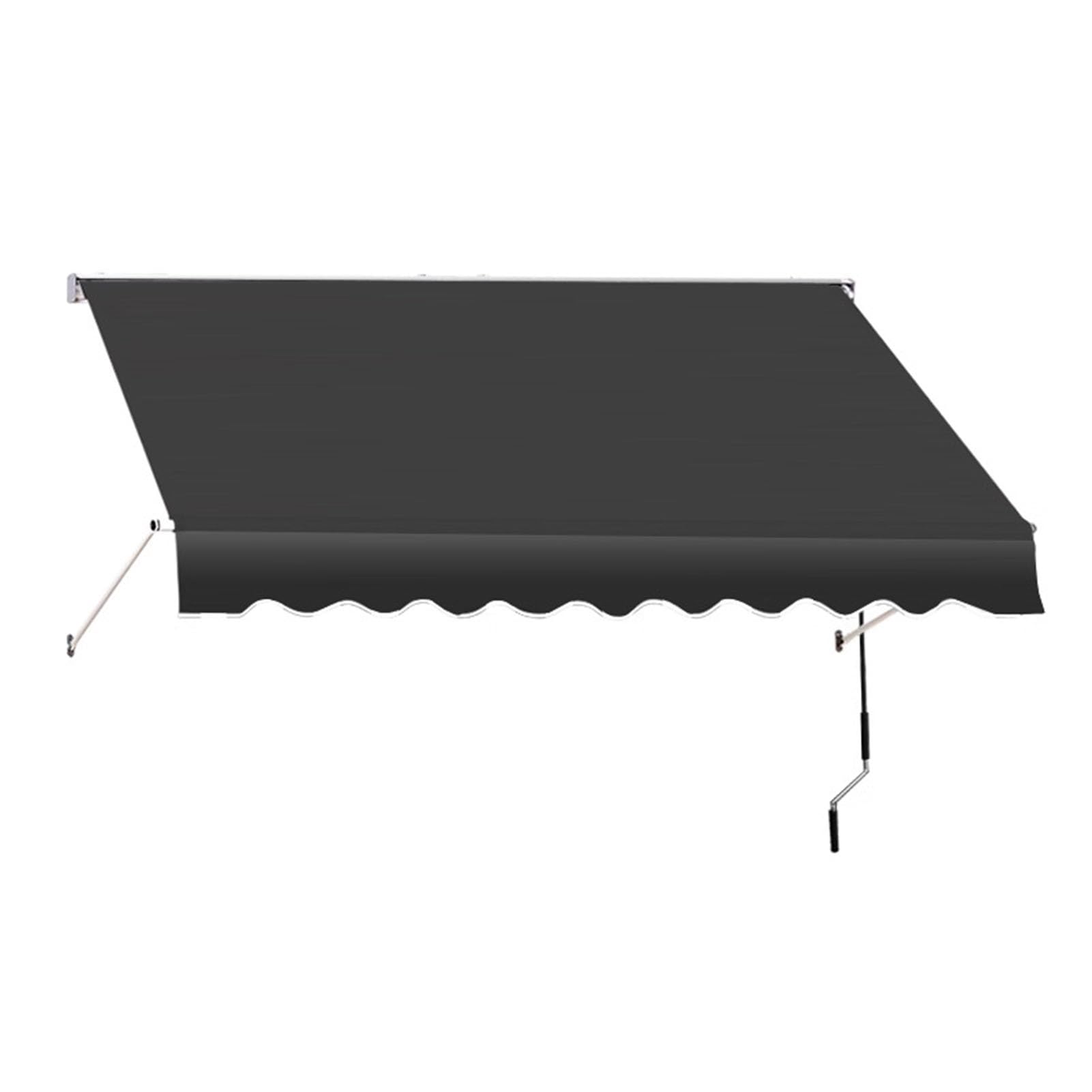 Store Banne Abri Pare-Soleil Rétractable, Store Manuel, Réglable en Hauteur, avec Manivelle pour Balcon, Jardin, Terrasse Patio, Arrière Cour UV,Dark Gray,Width 1.5m