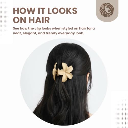 Image of Hair Claw Clips for Women and Girls | 4 Pc Large Strong Grip Matte Jaw Clip