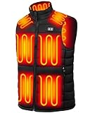NAPALOOK Heated Vest for Men with Battery Pack Included (No Charger), 10 Heating Zones Quilted Insulated Heated Vest Gift Box Size XL – Ideal for Work, Skiing, Hiking