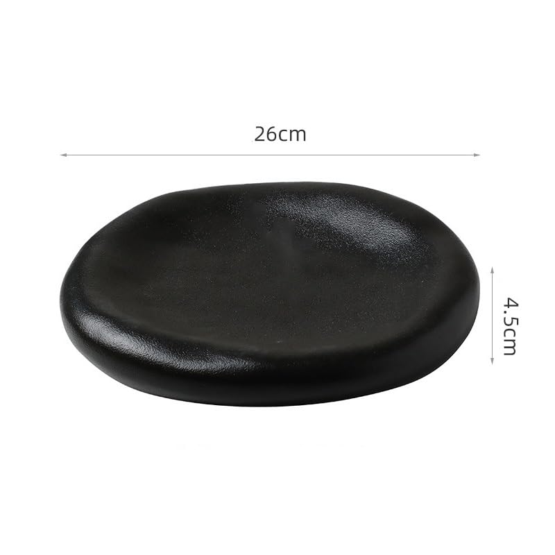 Talerze obiadowe, 20 cm, ceramiczny talerz w stylu zachodnim, specjalny kształt, przystawka fusion, hotel, restauracja, nieregularna zastawa stołowa, talerze sałatkowe (B, 25 cm)