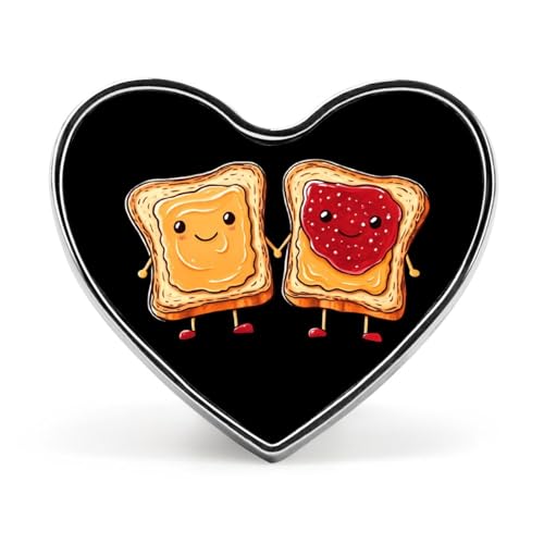 Spread Peanut Butter & Jelly Heart Lapel Tie Pins Funny Brooch Pin Button Badge Hat Clothes Accessories for Men Women