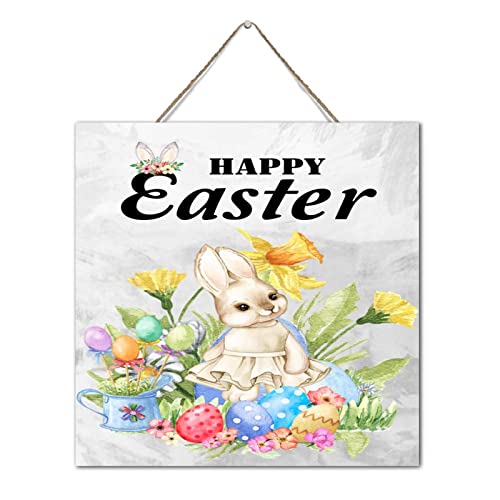 Déco murale Happy Easter Bunny en bois pour une ambiance de Pâques positive